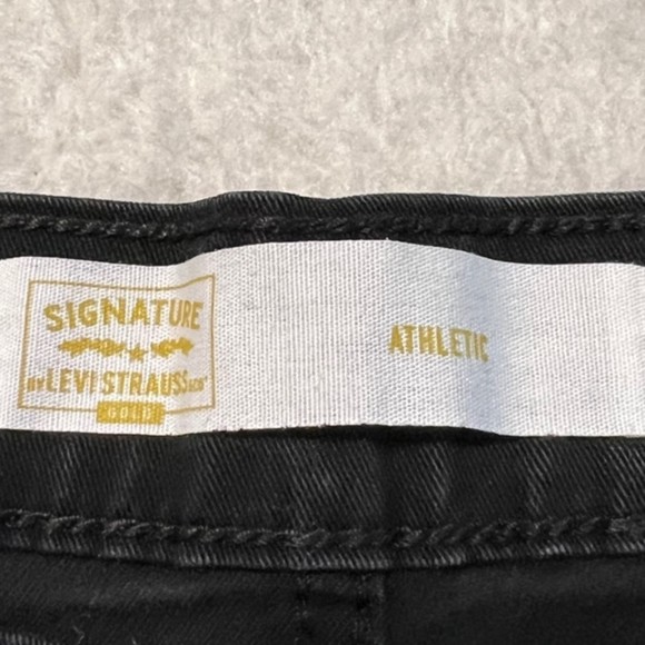 Signature by Levi Strauss Athletic Mens Black Straight Leg Denim Jeans Sze 40x30 - Picture 7 of 12